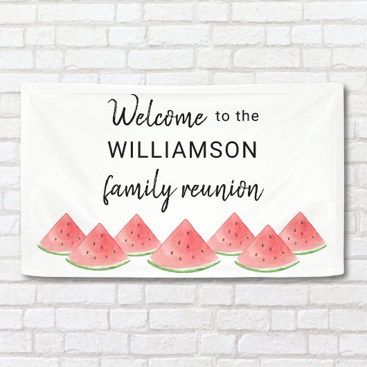 Familie Reünie Watermelon Welkom Spandoek