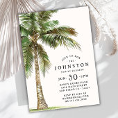 Familie Reünie Waterverf Palm Tree Beach Party Kaart