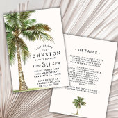 Familie Reünie Waterverf Palm Tree Beach Party Kaart