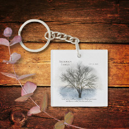 Familie Reünie Waterverf Tree Party Favorieten Sleutelhanger