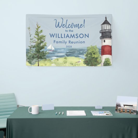 Familie Reünie Waterverf Vuurtoren Welkom Spandoek (Beurs)