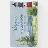 Familie Reünie Waterverf Vuurtoren Welkom Spandoek (Verticaal)