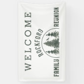 Familie Reünie Welkom Bos Bomen Groen Spandoek (Verticaal)