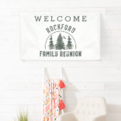 Familie Reünie Welkom Groene Bos Bomen Spandoek (Insitu)