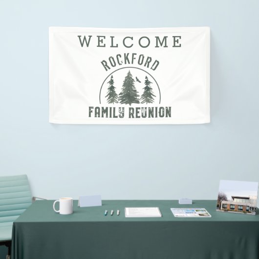 Familie Reünie Welkom Groene Bos Bomen Spandoek (Beurs)