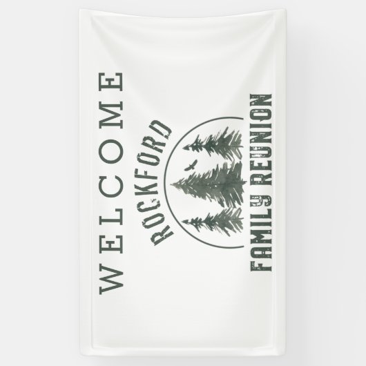 Familie Reünie Welkom Groene Bos Bomen Spandoek (Verticaal)