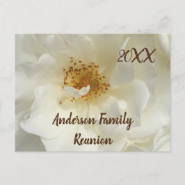 Familie Reünie White Rose Foto Bloemen Uitnodiging
