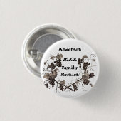 Familie reünie  wijnstokken ronde button 3,2 cm (Voorkant /achterkant)