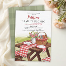 Familie Reünie Zomer Picknick Aquarel Inkt Kunst
