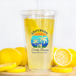 Familie Reünie Zomer Strand Palm Trees Acryl Drinkbeker