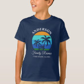 Familie Reünie Zomer Strand Palm Trees Jongens Bla T-shirt (Voorkant)