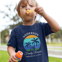 Familie Reünie Zomer Strand Palm Trees Jongens Bla T-shirt
