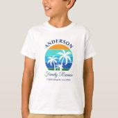 Familie Reünie Zomer Strand Palm Trees Jongens T-shirt (Voorkant)