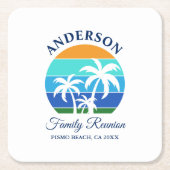 Familie Reünie Zomer Strand Palm Trees Kartonnen Onderzetters (Voorkant)