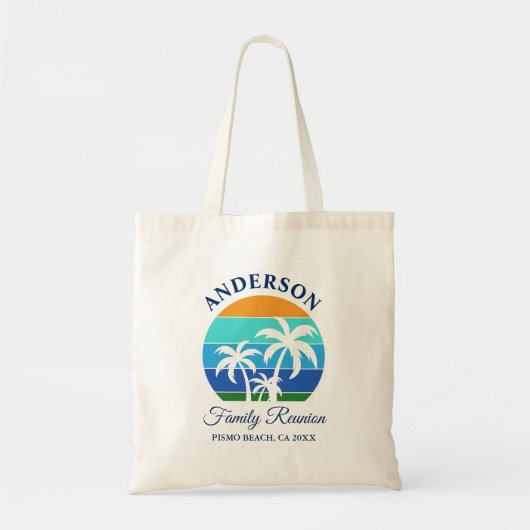 Familie Reünie Zomer Strand Palm Trees Tote Bag (Voorkant)
