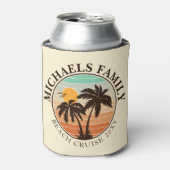 Familie Reünie Zomer Zonsondergang Strand Palm Tre Blikjeskoeler (Blikje Voorkant)