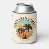 Familie Reünie Zomer Zonsondergang Strand Palm Tre Blikjeskoeler (Blikje Achterkant)