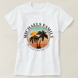 Familie Reünie Zomer Zonsondergang Strand Palm Tre T-shirt