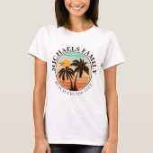 Familie Reünie Zomer Zonsondergang Strand Palm Tre T-shirt (Voorkant)