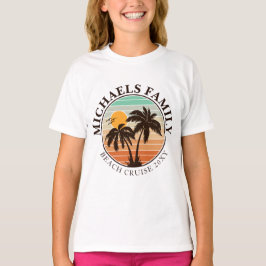Familie Reünie Zomer Zonsondergang Strand Palm Tre T-shirt