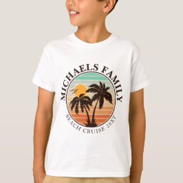 Familie Reünie Zomer Zonsondergang Strand Palm Tre T-shirt