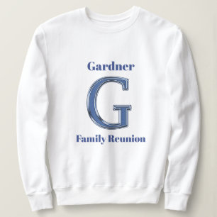 Familie Réunion Achternaam Letter G Blue Initiaal Trui