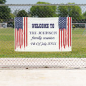 Familie reunion Amerikaanse vlag Spandoek (Insitu)