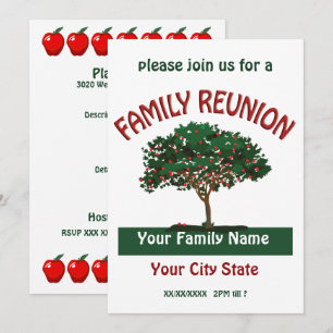 Familie reunion Apple Tree Invitation Kaart