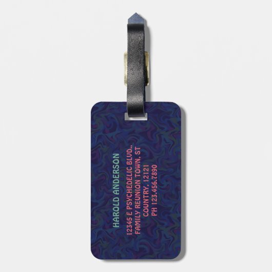 Familie reunion Band Retro 70s Concert Logo Custom Bagagelabel (Achterkant verticaal)