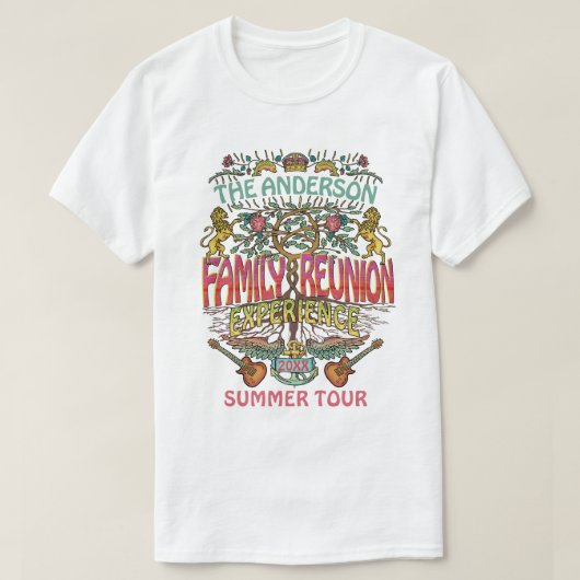 Familie reunion Band Retro 70s Concert Logo Custom T-shirt (Design voorkant)