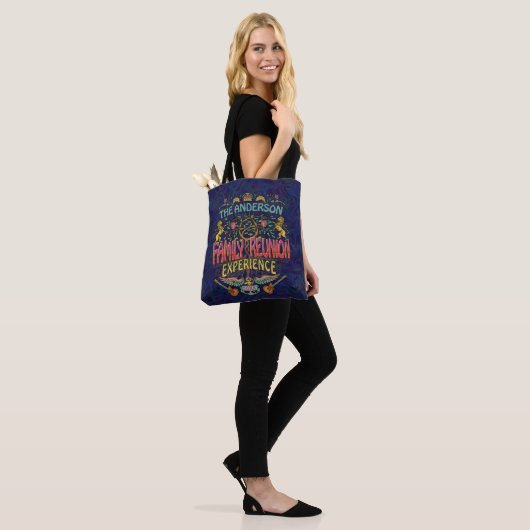 Familie reunion Band Retro 70s Concert Logo Custom Tote Bag (Op model)