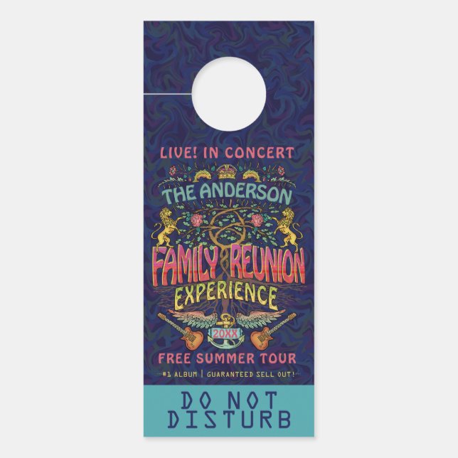Familie reunion Band Retro 70s concert Logo Deurhanger (Voorkant)