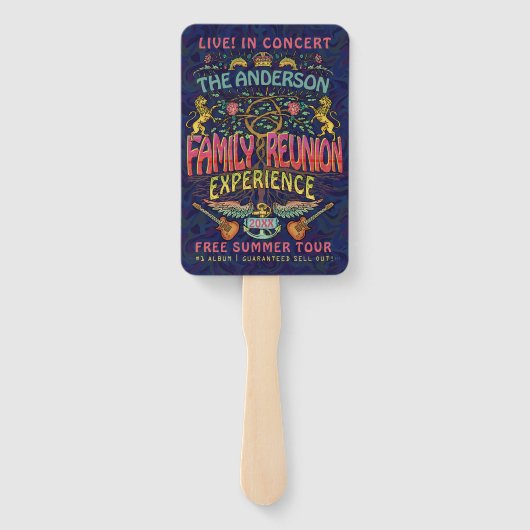 Familie reunion Band Retro 70s concert Logo Handwaaier (Achterkant)
