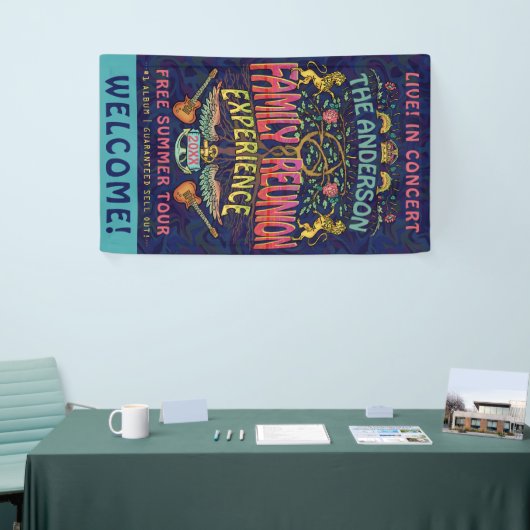 Familie reunion Band Retro 70s concert welkomstnaa Spandoek (Beurs)