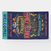 Familie reunion Band Retro 70s concert welkomstnaa Spandoek (Horizontaal)