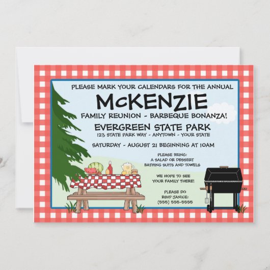 Familie reunion Barbeque Kaart (Voorkant)