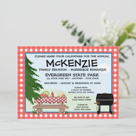 Familie reunion Barbeque Kaart (Staand voorkant)