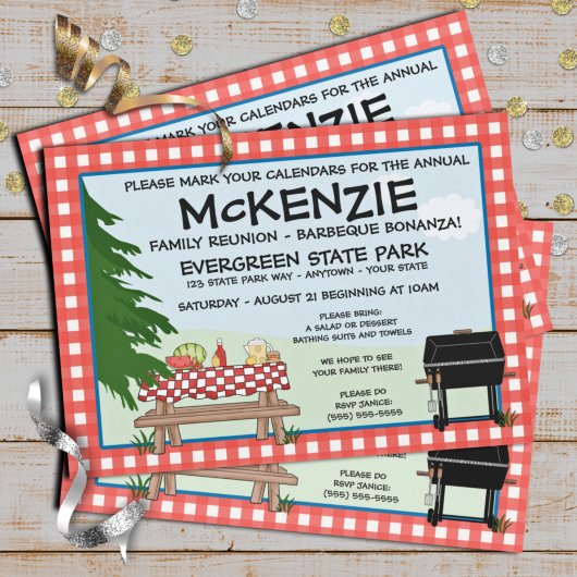 Familie reunion Barbeque Kaart