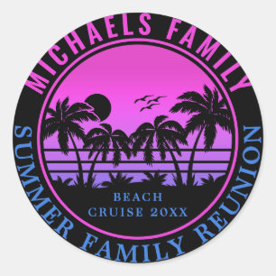 Familie Reunion Beach Cruise Sunset Vakantie jaren Ronde Sticker