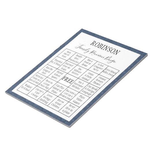 Familie reunion Bingo Game 1 Notitieblok (Schuin)