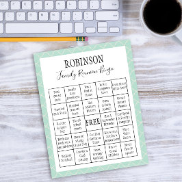 Familie reunion Bingo Game | Groen