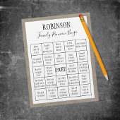 Familie reunion Bingo Game | overlapping