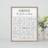 Familie reunion Bingo Game | overlapping (Staand voorkant)