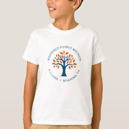 Familie Reunion Blauw Check Modern Family Tree T-shirt
