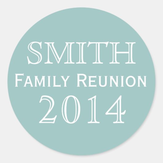 Familie Reunion Blue Background Ronde Sticker (Voorkant)