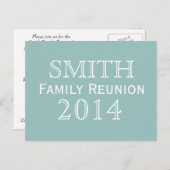 Familie Reunion Blue Background Uitnodiging Briefkaart (Voorkant / Achterkant)