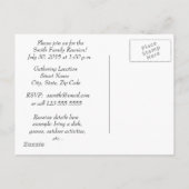 Familie Reunion Blue Background Uitnodiging Briefkaart (Achterkant)