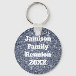 Familie Reunion Blue Gray Mosaic Keepomwille Sleutelhanger