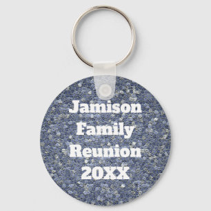 Familie Reunion Blue Gray Mosaic Keepomwille Sleutelhanger