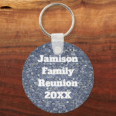 Familie Reunion Blue Gray Mosaic Keepomwille Sleutelhanger (Voorkant)